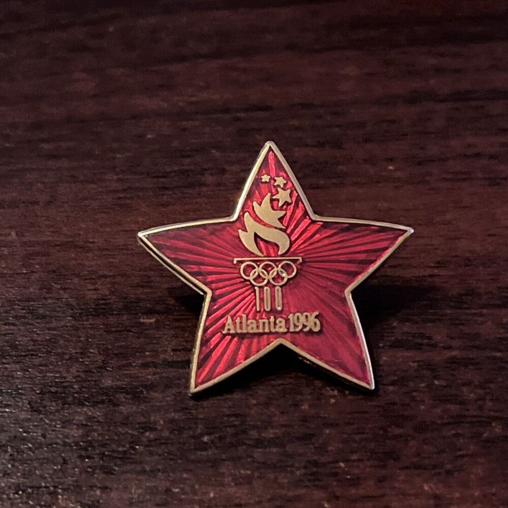 1996 Atlanta Olympics Red Star Lapel Hat Pin